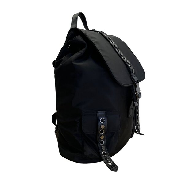 Saint & Sofia Black Nylon With Grommet Strap Design & Exterior Pockets Backpack - Picture 4 of 12